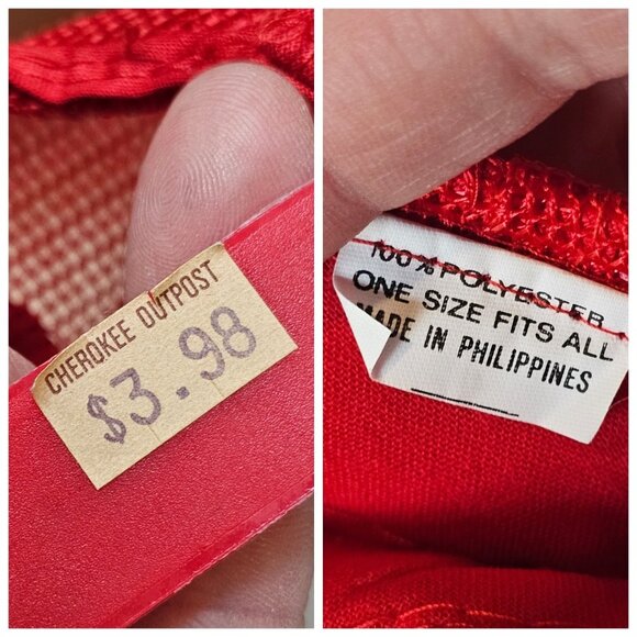 VTG Cherokee North Carolina Red Foam Mesh Trucker Rope Hat Snapback Cap 80s 90s - Picture 10 of 10